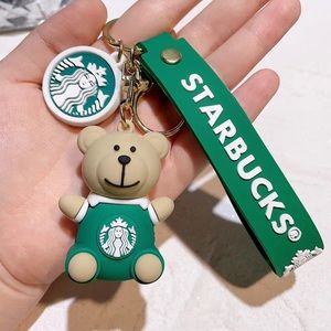 White & Green - Starbucks Bearista’ 🐻 KeyChain - Super Cute! new Never U…